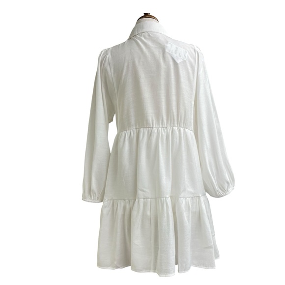 Stitchdrop NWT Saturday tiered long sleeve white dress large - Picture 3 of 8